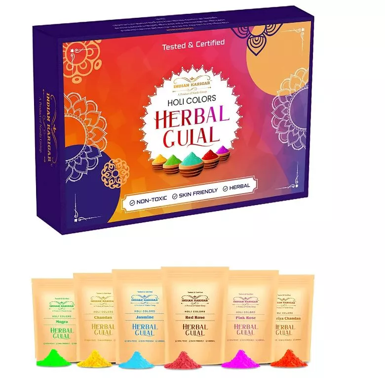 Starch Holi Gulal for Holi Colour 480g 6 Flavor × 80g Herbal Gulal