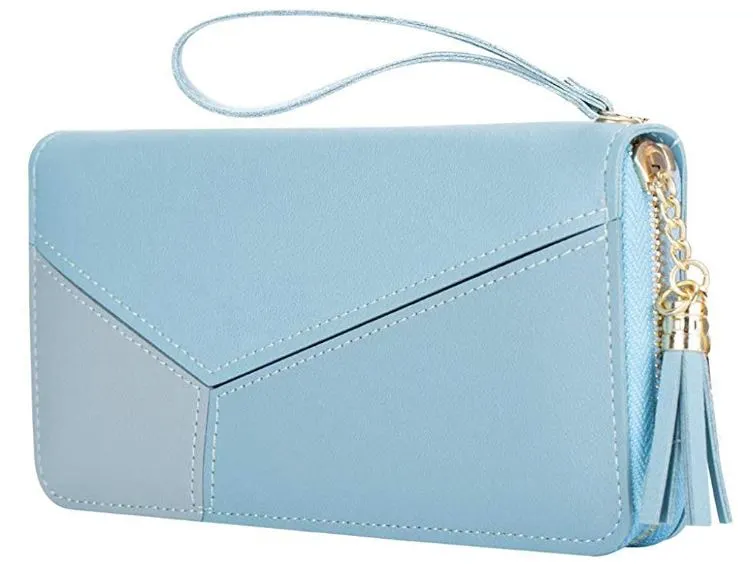 Frackson Blue Designer Women's Purse Wallet Female Clutch Bag