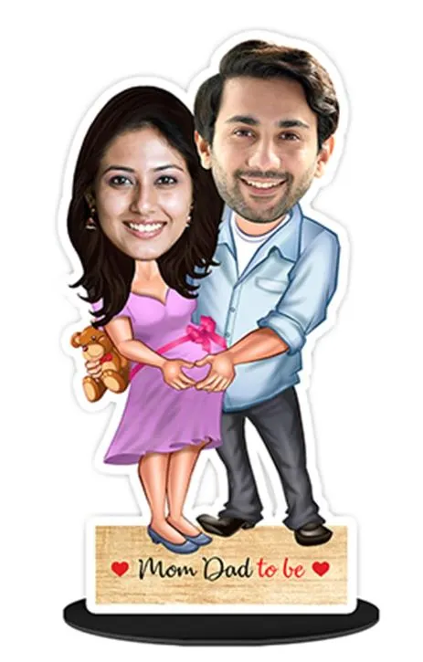 Personalized Caricature Gifts for Couple Pregnancy mom dad to be